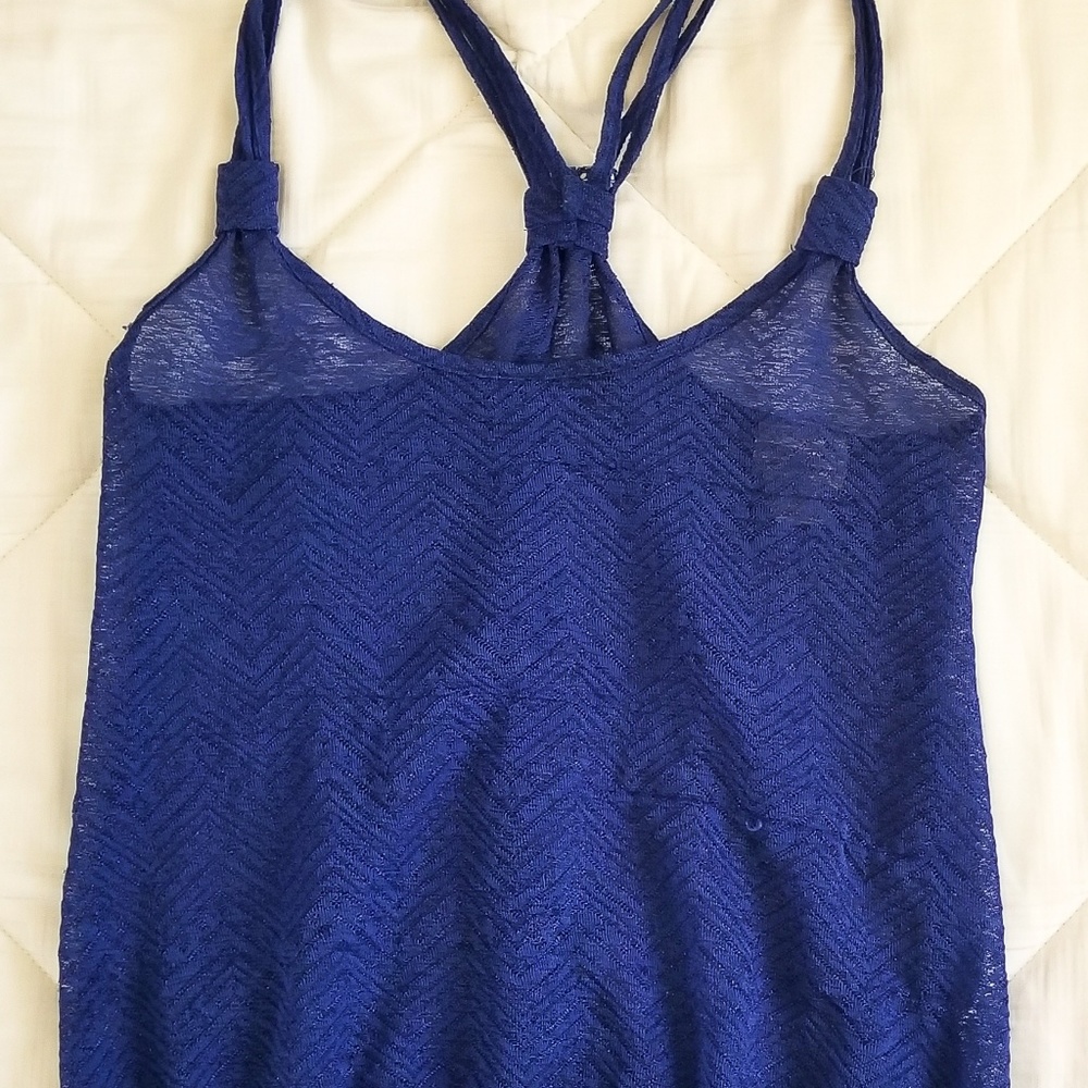Eyelash Couture Womens Blue Tanktop